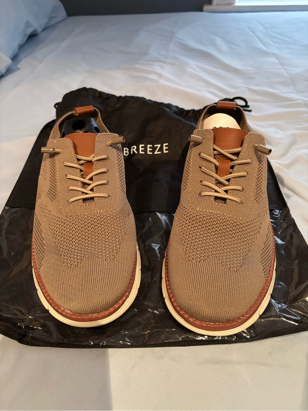 Breeze Men's Knit Slip-On Loafers in Tan